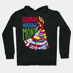 National Hispanic Heritage Month Celebration Flags Men Women Hoodie